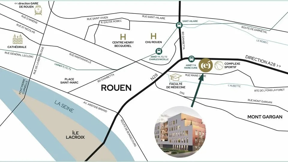 Bureau dans Rouen à vendre - Photo de l’immeuble – Image 3 sur 7