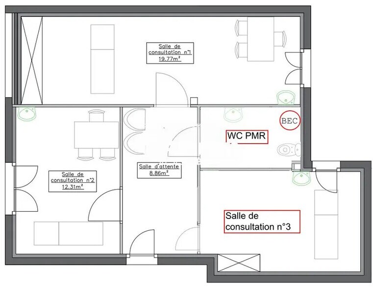 Bureau dans Rennes à louer - Plan d’étage – Image 2 sur 2