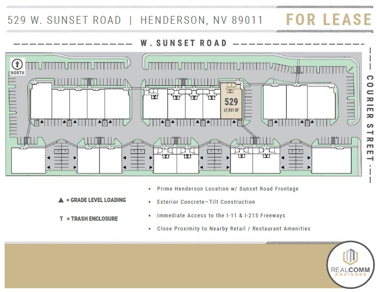 529 W Sunset Rd, Henderson, NV à louer - Plan de site – Image 2 sur 5