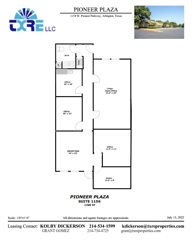 1140 W Pioneer Pky, Arlington, TX à louer Plan d’étage– Image 1 sur 1