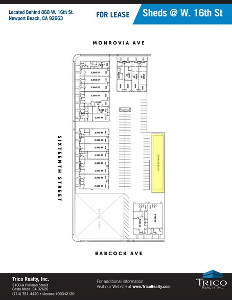 868-882 W 16th St, Newport Beach, CA à louer - Plan de site – Image 2 sur 2