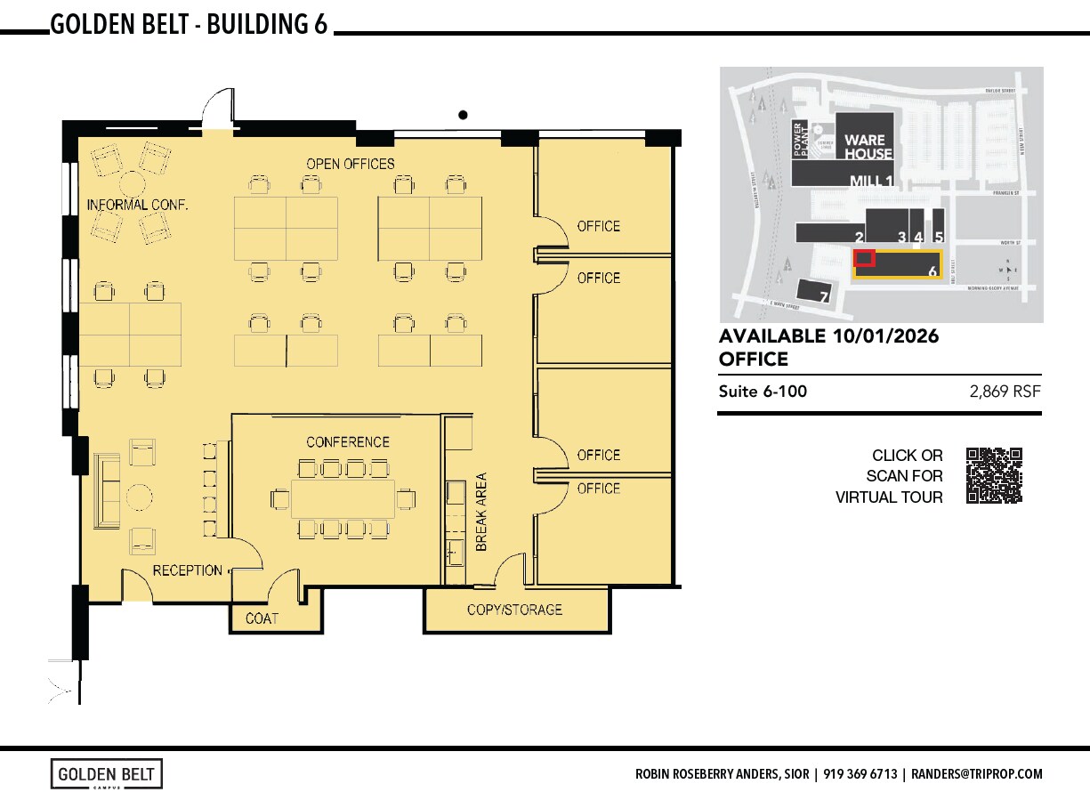 807 E Main St, Durham, NC à louer Plan d’étage– Image 1 sur 2