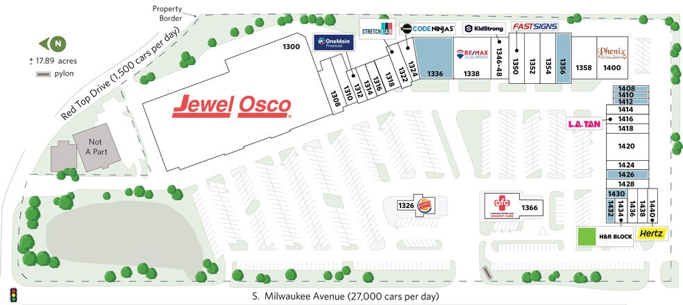 1300-1440 S Milwaukee Ave, Libertyville, IL à louer - Plan de site – Image 3 sur 13