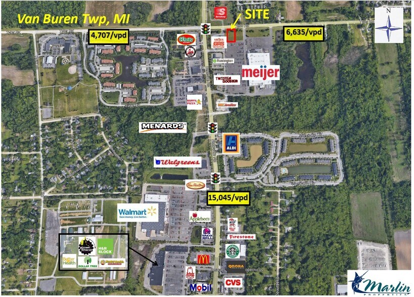 44475 Tyler Rd, Van Buren Township, MI à vendre - Aérien – Image 2 sur 3