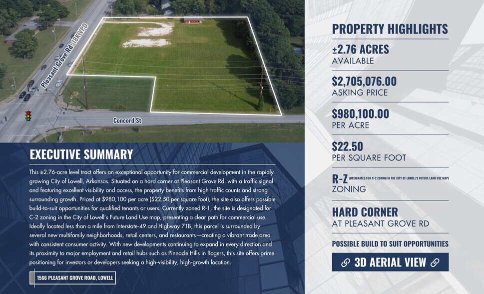 1566 Pleasant Grove, Lowell, AR à vendre - Photo de l’immeuble – Image 2 sur 10