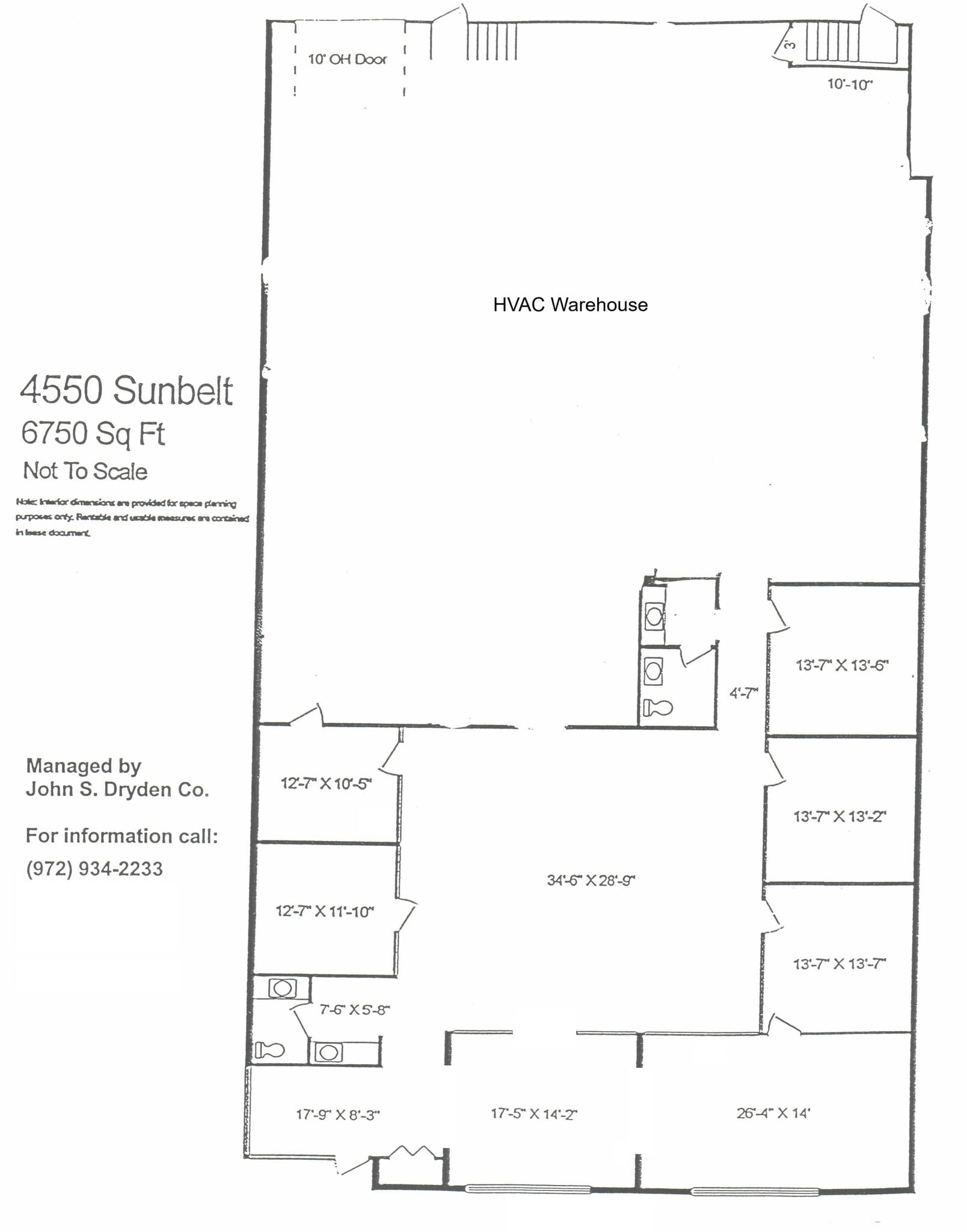 4544-4550 Sunbelt Dr, Addison, TX à louer Plan d’étage– Image 1 sur 1