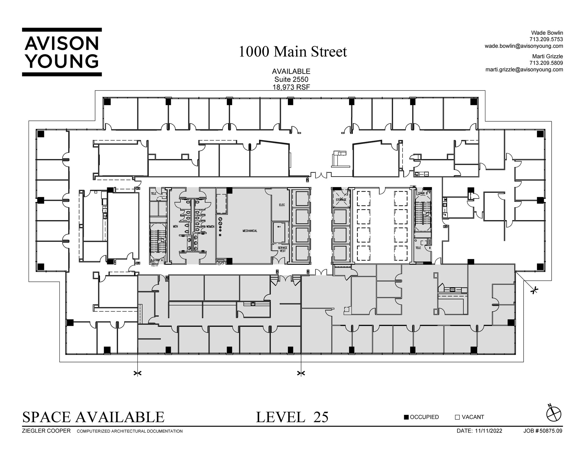 1000 Main St, Houston, TX à louer Plan d’étage– Image 1 sur 1