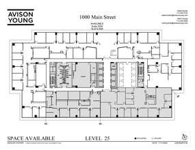 1000 Main St, Houston, TX à louer Plan d’étage– Image 1 sur 1
