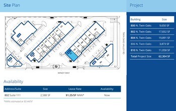 800 N Twin Oaks Valley Rd, San Marcos, CA à louer Plan de site– Image 1 sur 2