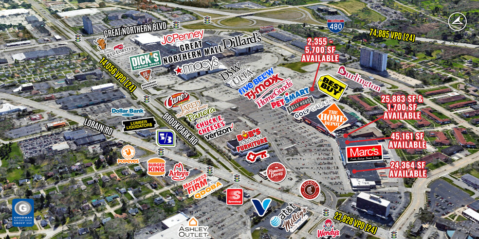 26315-26437 Brookpark Rd, North Olmsted, OH à louer - Aérien – Image 2 sur 4