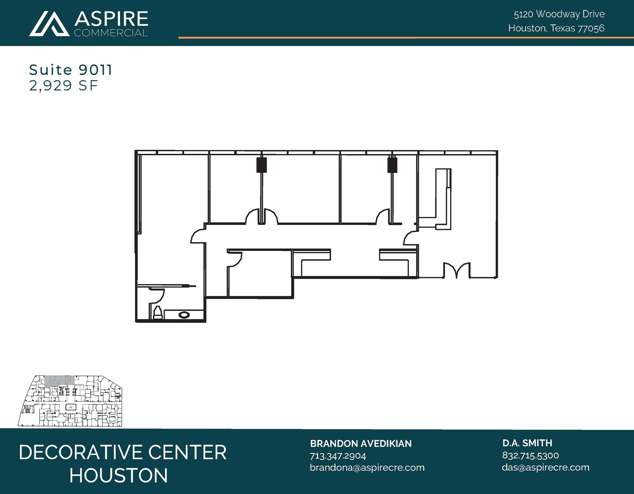5120 Woodway Dr, Houston, TX à louer Plan d’étage– Image 1 sur 2