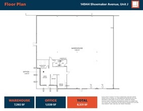 14944 Shoemaker Ave, Santa Fe Springs, CA à louer Plan d’étage– Image 2 sur 2
