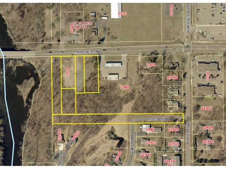 3518 NW Bridge St, Saint Francis, MN à vendre - Plan cadastral – Image 2 sur 6