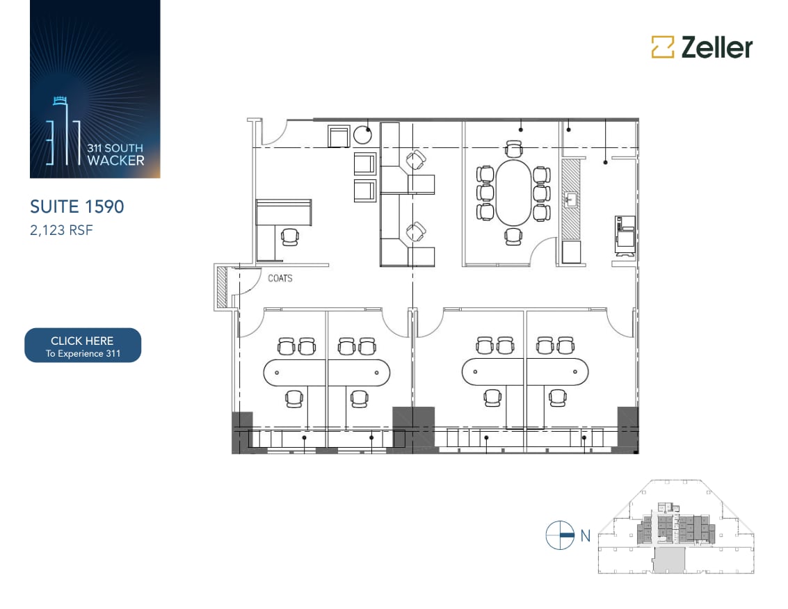 311 S Wacker Dr, Chicago, IL à louer Plan d’étage– Image 1 sur 1