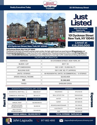 Plus de détails pour 101-111 Dyckman St, New York, NY - Logement à vendre
