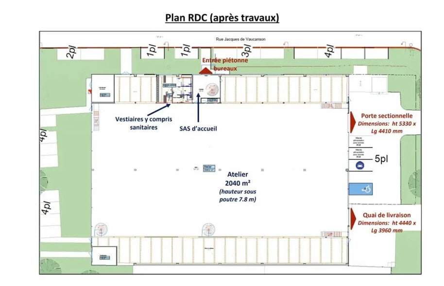 Local d’activités dans SAINT-OUEN-L'AUMONE à louer - Plan d’étage – Image 2 sur 3