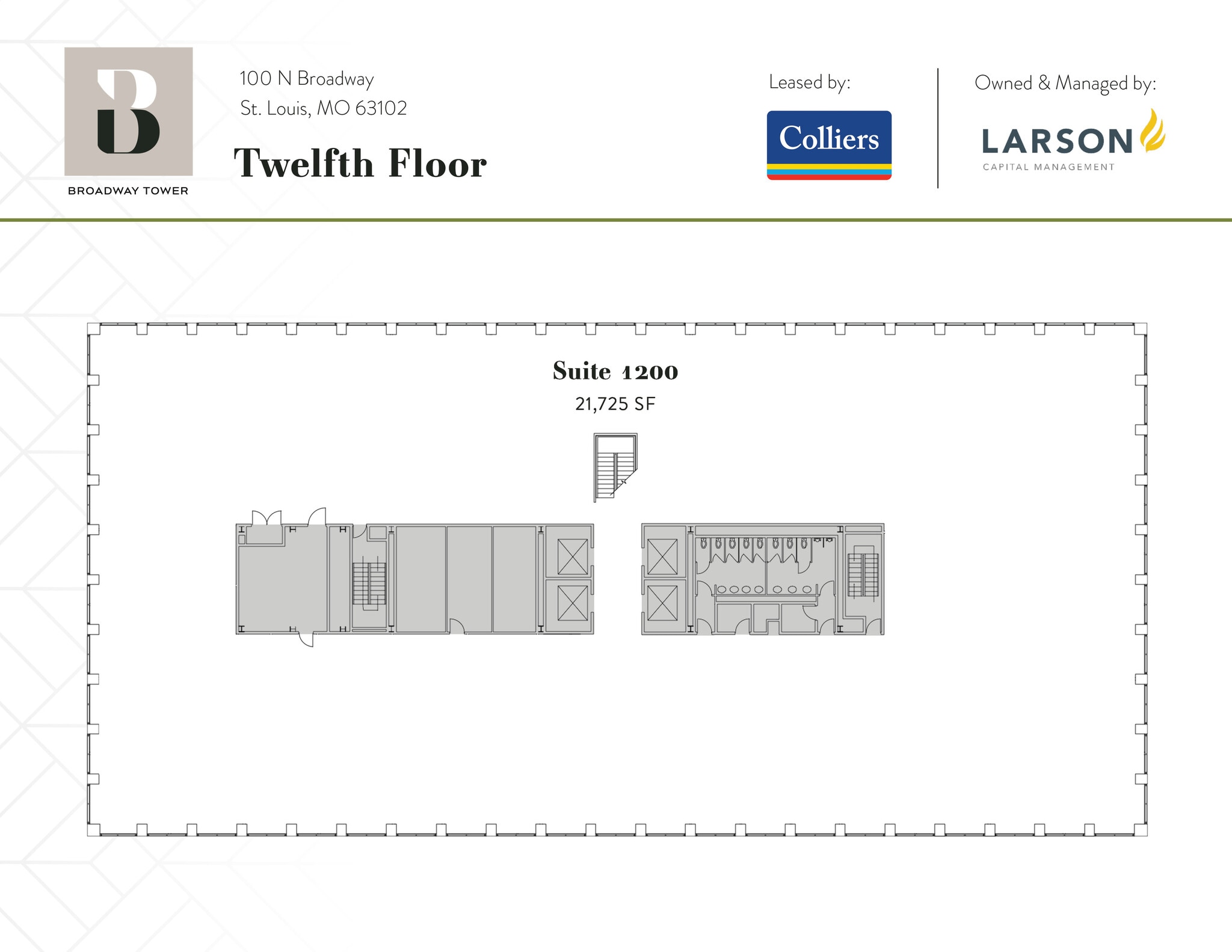 100 N Broadway, Saint Louis, MO à louer Plan d’étage– Image 1 sur 1