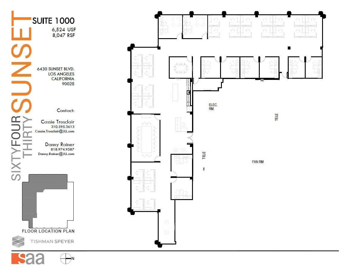 6430 W Sunset Blvd, Los Angeles, CA à louer Plan d’étage– Image 1 sur 1