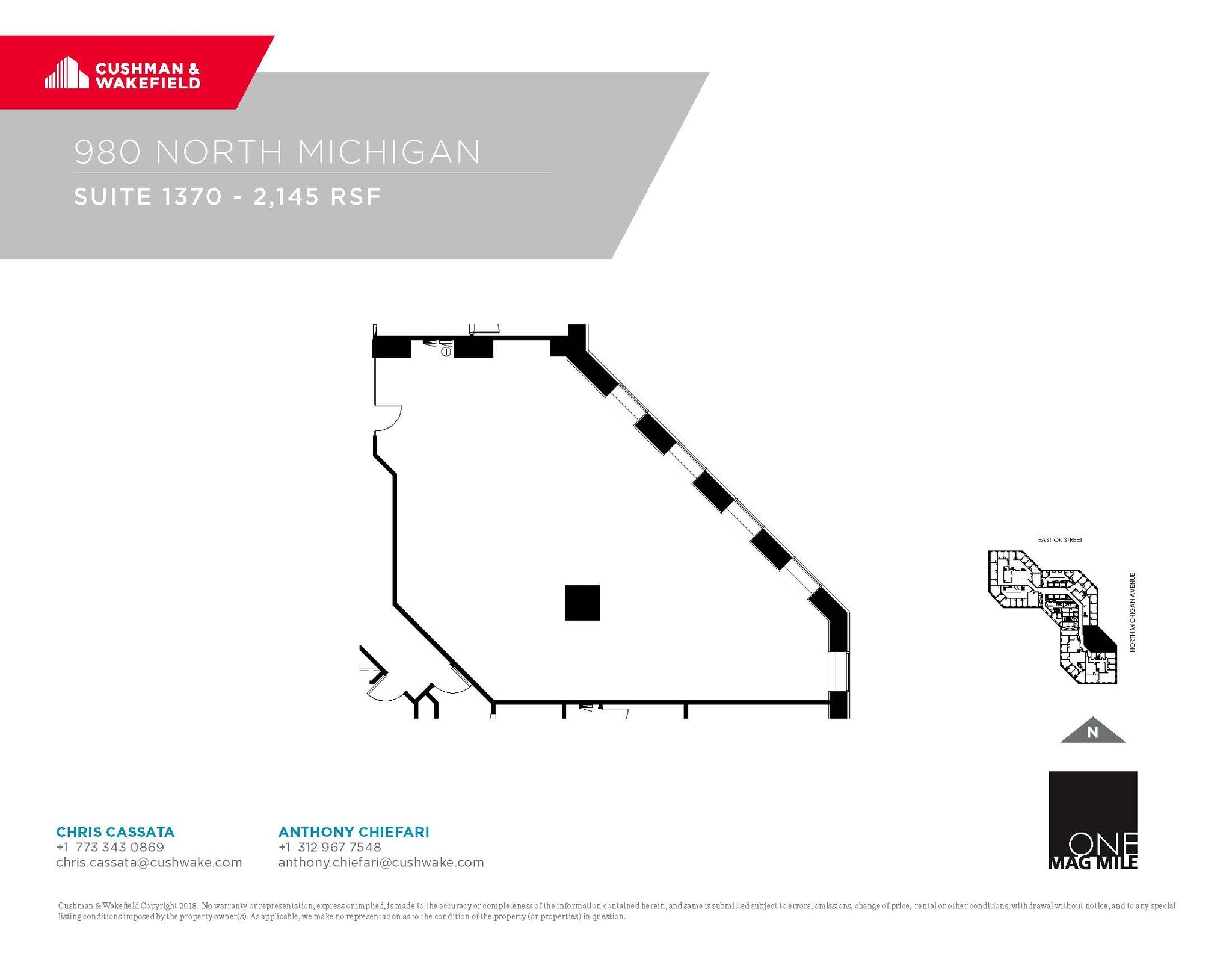980 N Michigan Ave, Chicago, IL à louer Plan d’étage– Image 1 sur 1