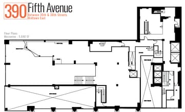 390 5th Ave, New York, NY à louer Plan d’étage– Image 2 sur 2