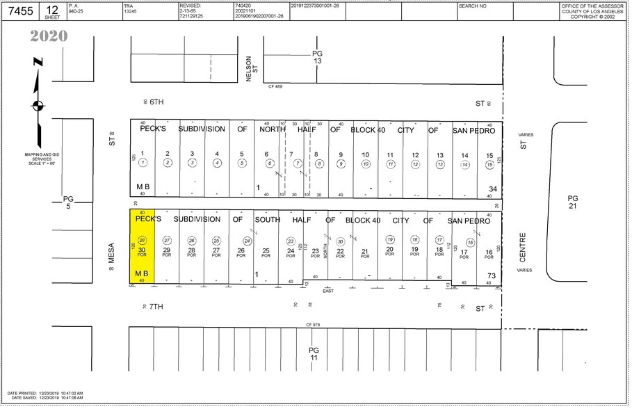 392 7th St, San Pedro, CA à vendre - Plan cadastral – Image 2 sur 5