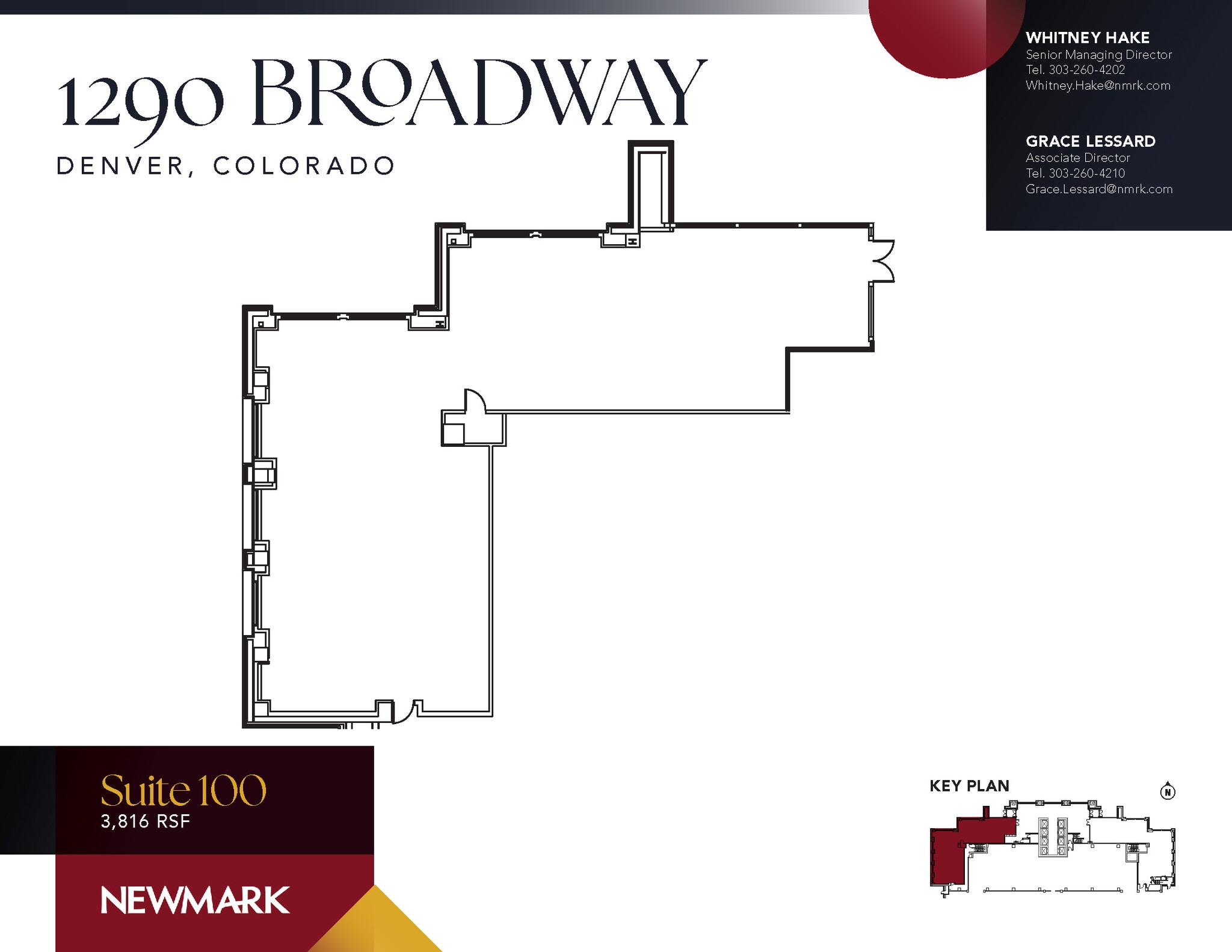 1290 Broadway, Denver, CO à louer Plan d’étage– Image 1 sur 2