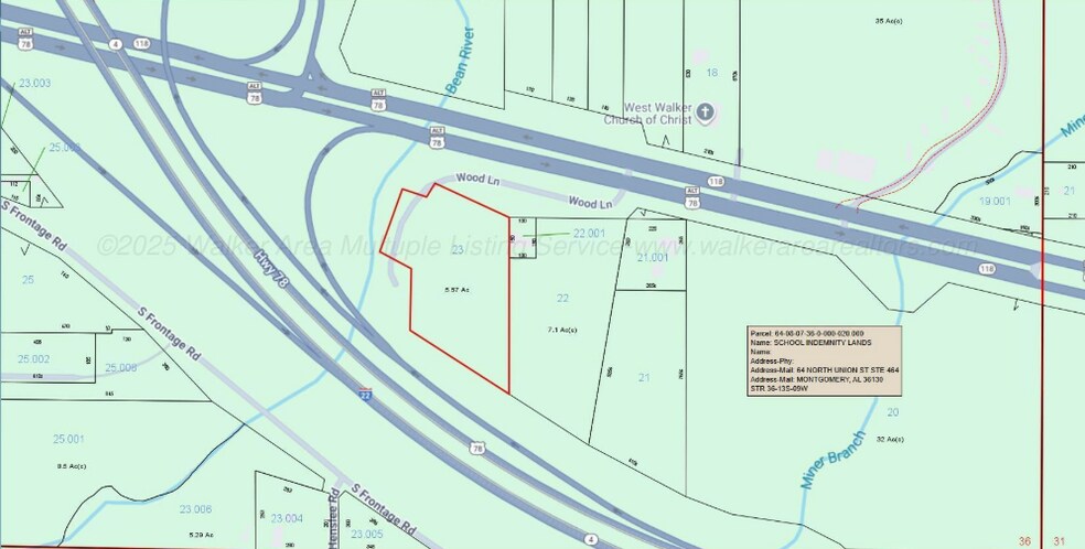 179 Wood Ln, Carbon Hill, AL à vendre - Plan cadastral – Image 3 sur 3