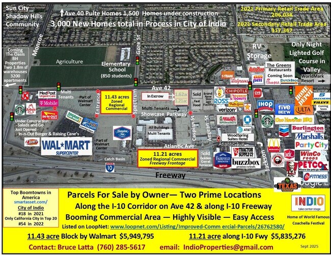 Plus de détails pour 2 Prime 11 acre Commercial Parcels – Terrain à vendre, Indio, CA