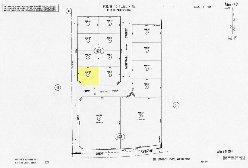 63738 Orr Way, North Palm Springs, CA à vendre - Plan cadastral – Image 2 sur 17