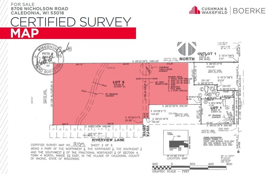 8706 Nicholson Rd, Caledonia, WI à vendre - Plan de site – Image 2 sur 3