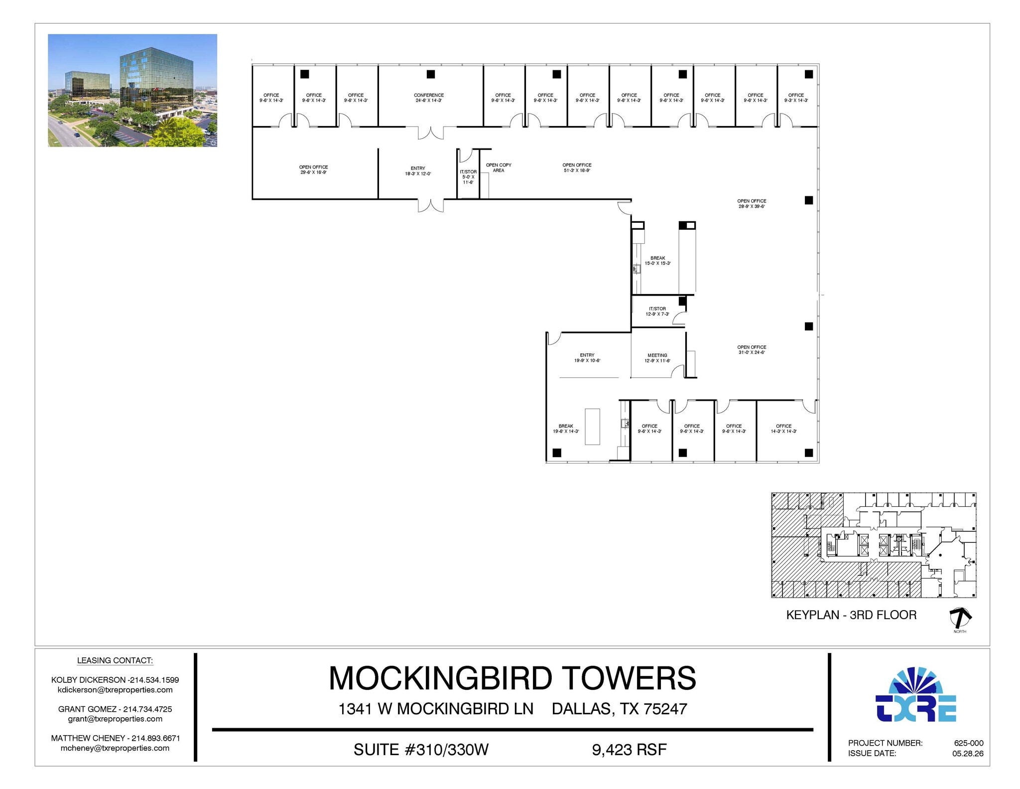 1341 W Mockingbird Ln, Dallas, TX à louer Plan d’étage– Image 1 sur 2