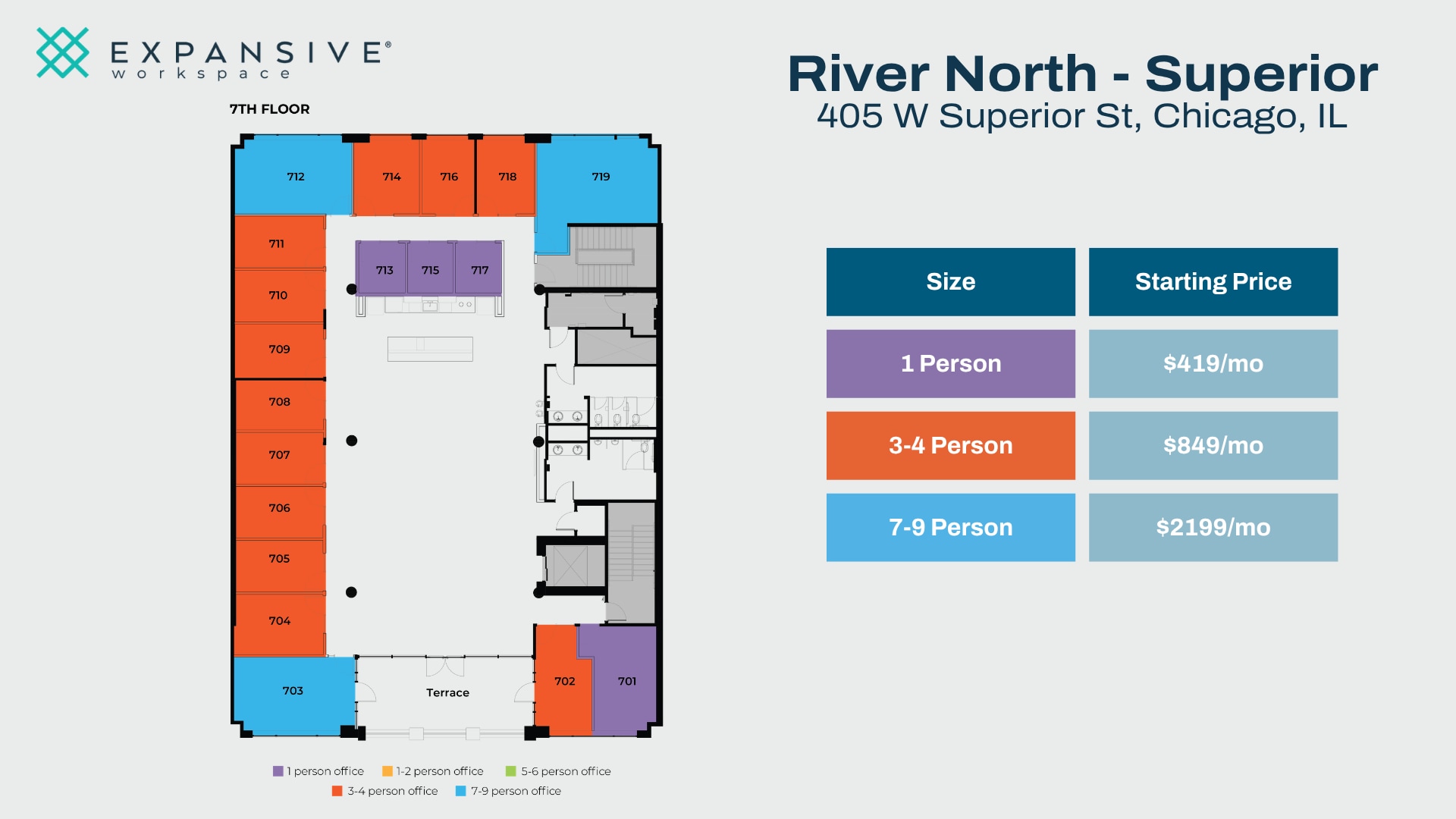 405 W Superior St, Chicago, IL à louer Plan d’étage– Image 1 sur 4