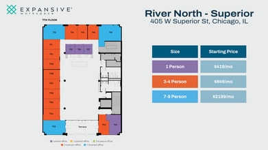 405 W Superior St, Chicago, IL à louer Plan d’étage– Image 1 sur 4