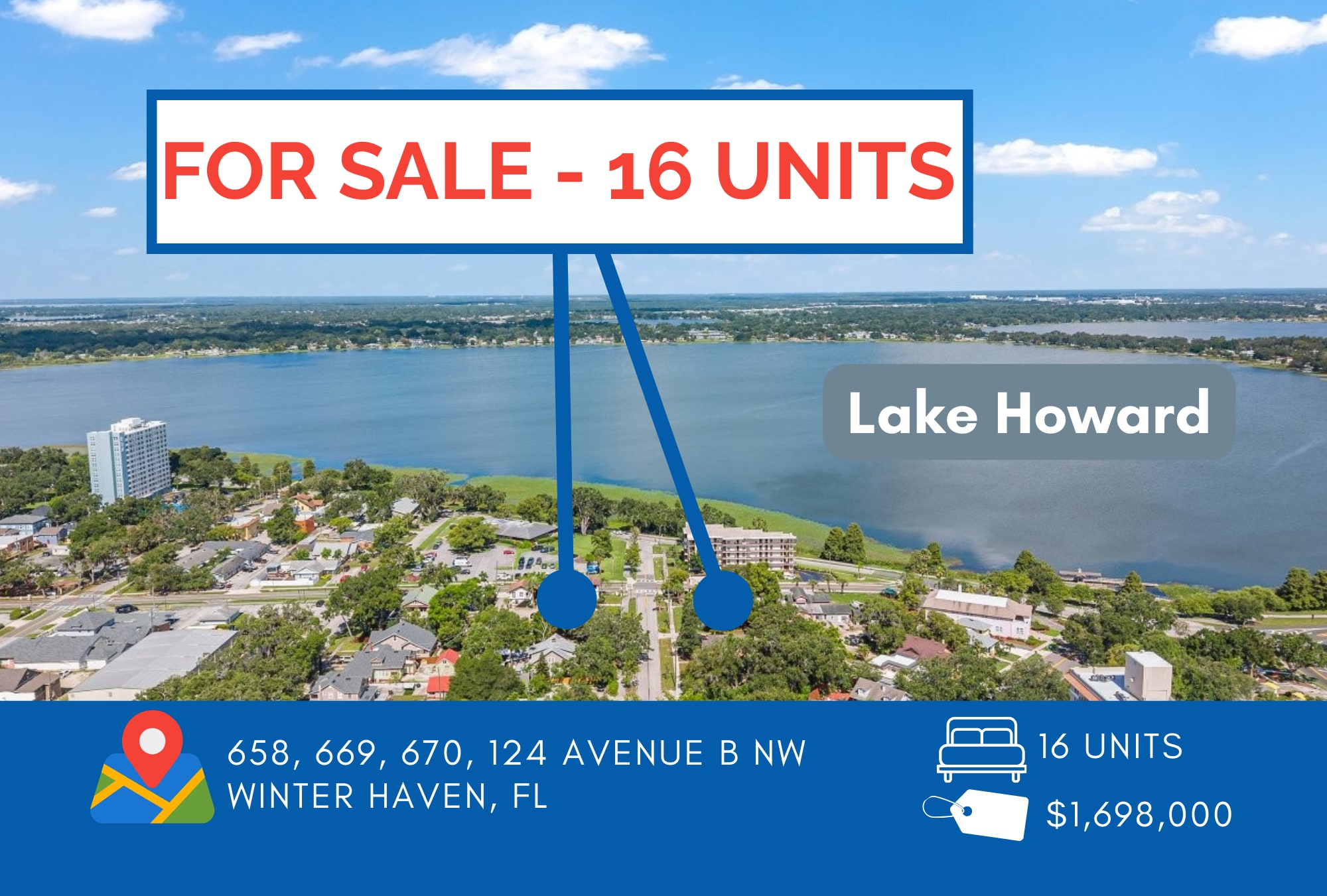 16 Units with Lake Views - $106,125/unit portefeuille de 3 biens à vendre sur LoopNet.fr Photo de l’immeuble– Image 1 sur 17