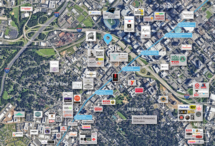 201 W Morehead St, Charlotte, NC à louer - Aérien – Image 3 sur 13