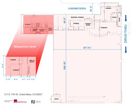 211-233 E 17th St, Costa Mesa, CA à louer Plan d’étage– Image 2 sur 2