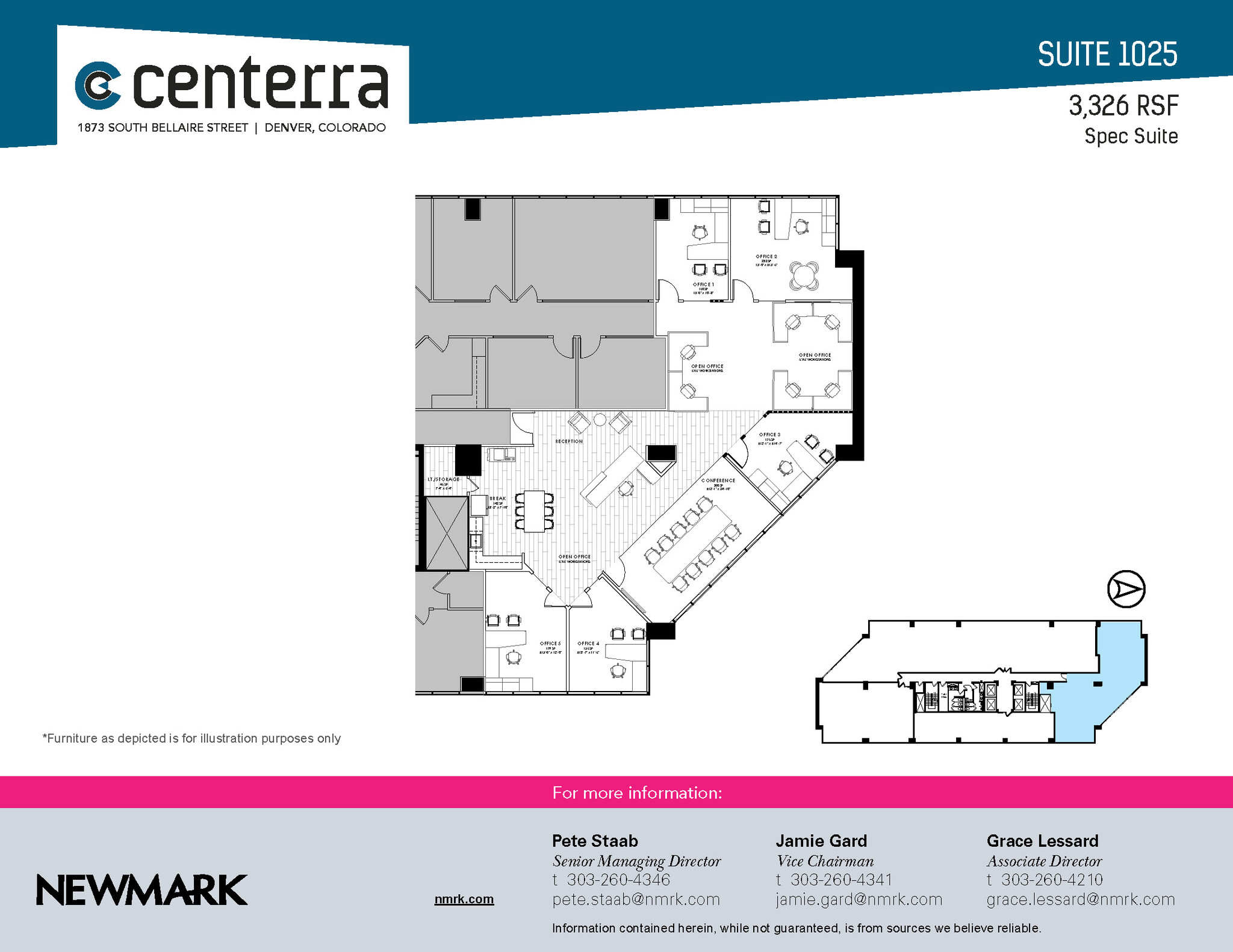 1873 S Bellaire St, Denver, CO à louer Plan d’étage– Image 1 sur 1