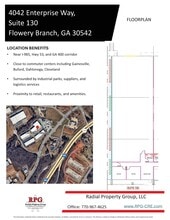 4042 Enterprise Way, Flowery Branch, GA à louer Plan d’étage– Image 2 sur 3