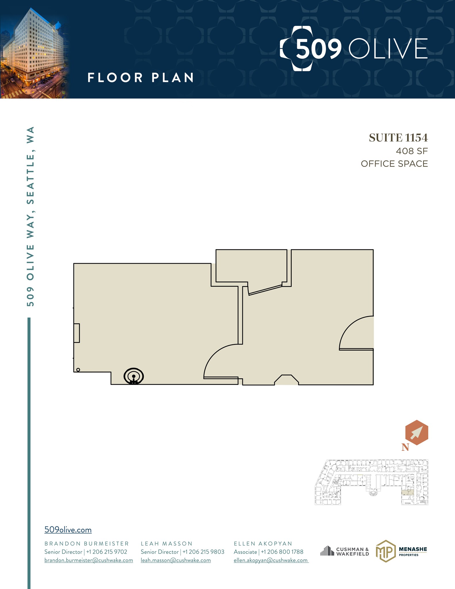509 Olive Way, Seattle, WA à louer Plan de site– Image 1 sur 1