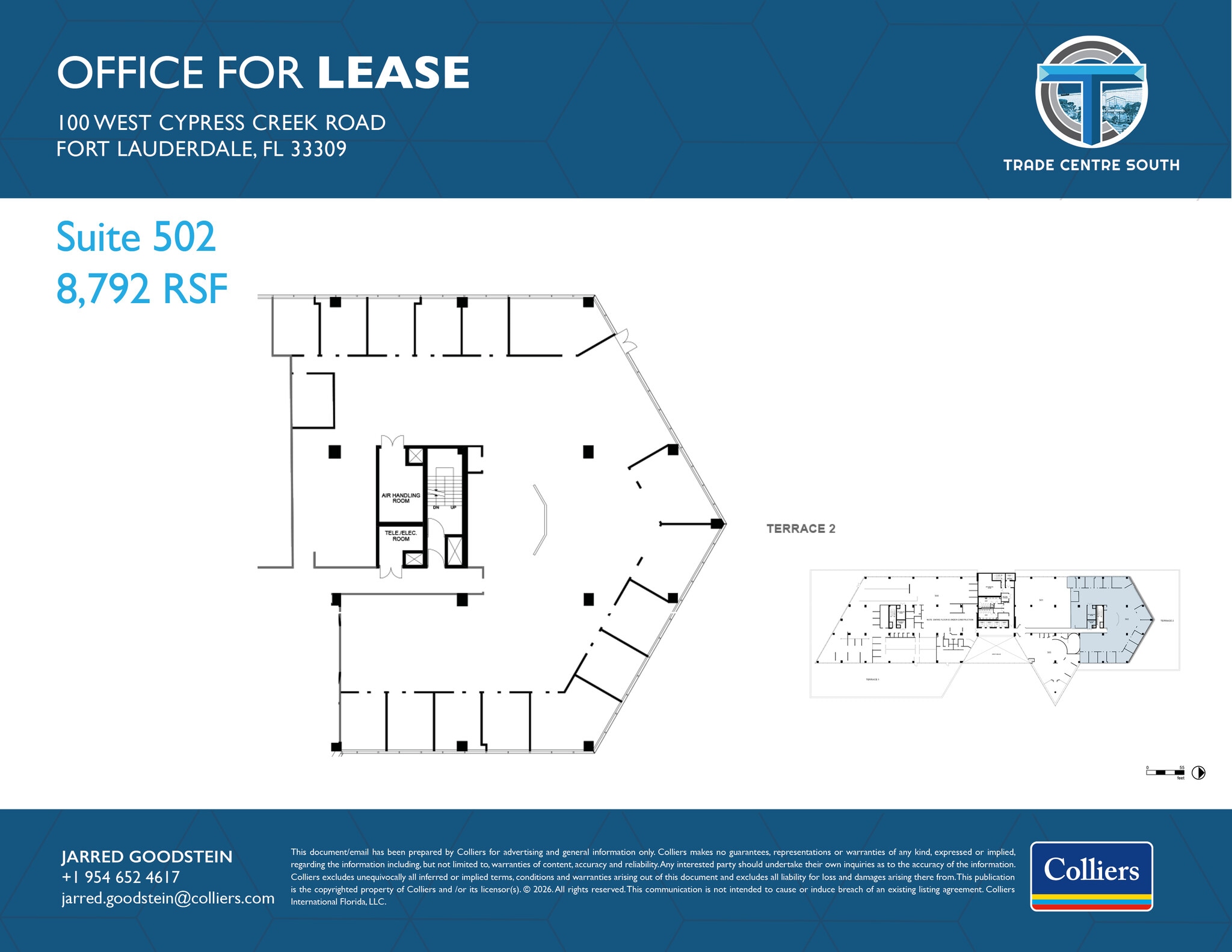 100 W Cypress Creek Rd, Fort Lauderdale, FL à louer Plan d’étage– Image 1 sur 2
