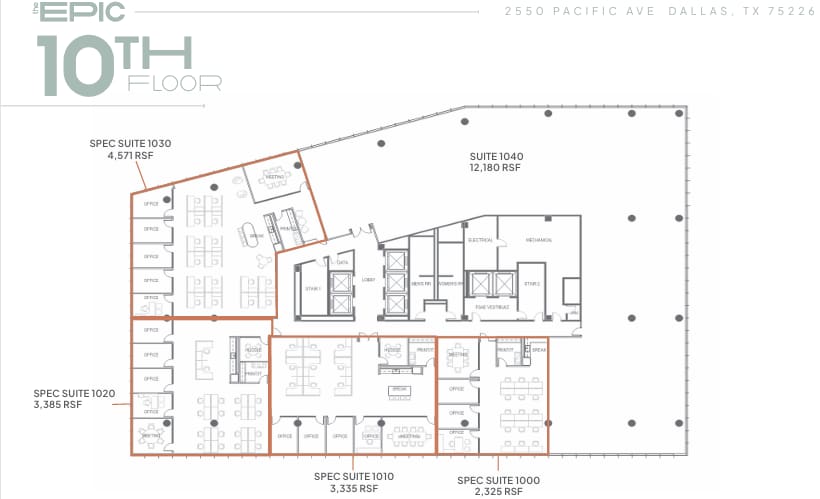 2550 Pacific Ave, Dallas, TX à louer Plan d’étage– Image 1 sur 1