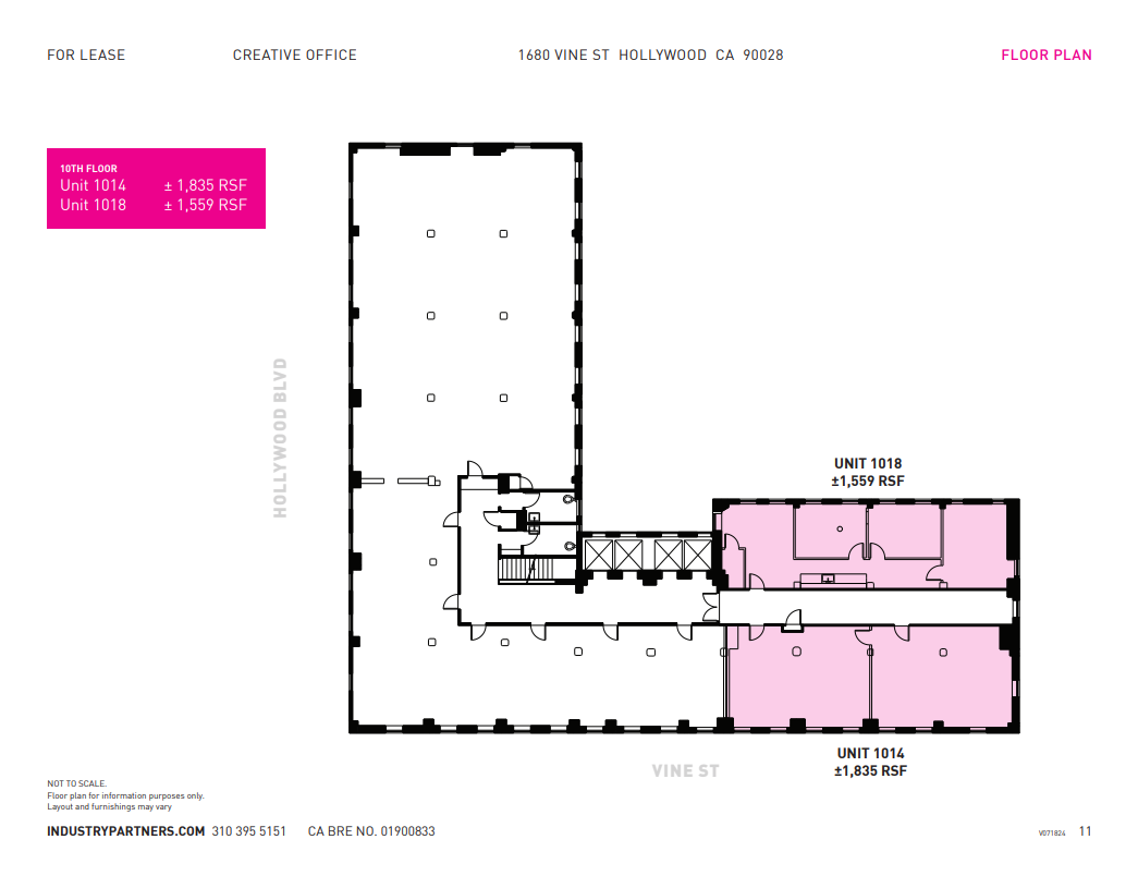 1680 N Vine St, Hollywood, CA à louer Plan d’étage– Image 1 sur 1