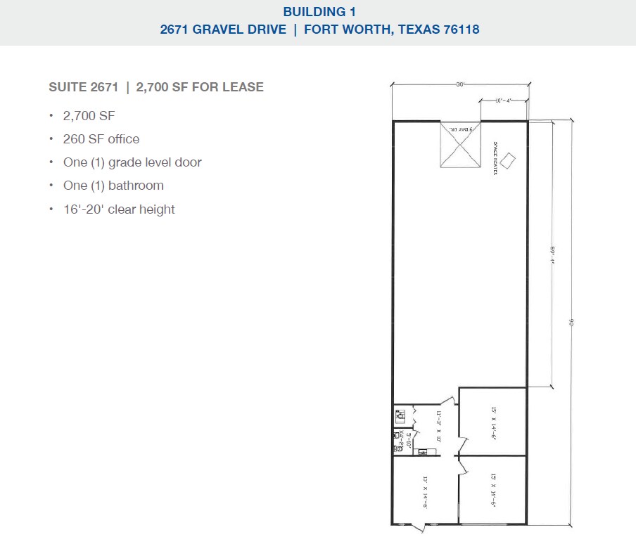 2501-2519 Gravel Dr, Fort Worth, TX à louer Plan d’étage– Image 1 sur 1