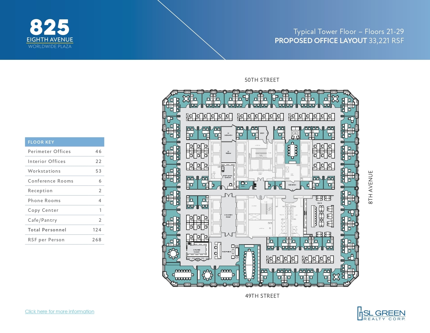 825 Eighth Ave, New York, NY à louer Plan d’étage– Image 1 sur 3
