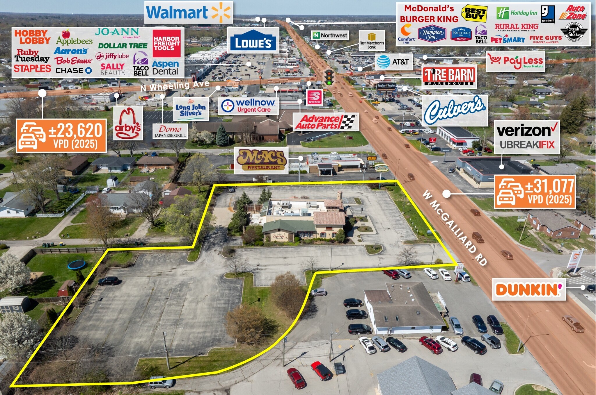 1101 W Mcgalliard Rd, Muncie, IN à vendre Photo de l’immeuble– Image 1 sur 13