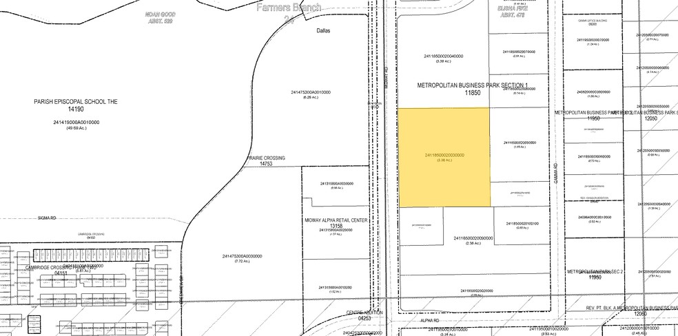 13720 Midway Rd, Farmers Branch, TX à louer - Plan cadastral – Image 2 sur 3