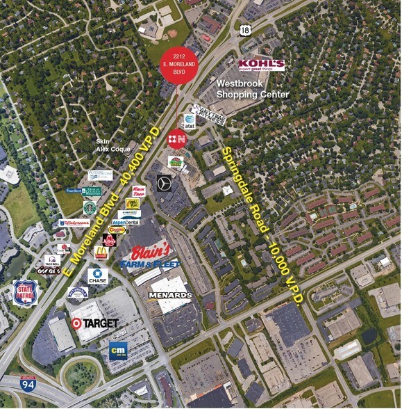 2212 E Moreland Blvd, Waukesha, WI à louer - Aérien – Image 3 sur 4