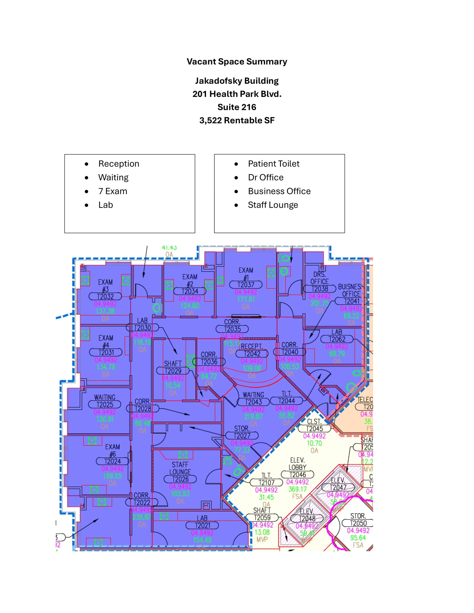 201 Health Park Blvd, Saint Augustine, FL à louer Plan de site– Image 1 sur 1