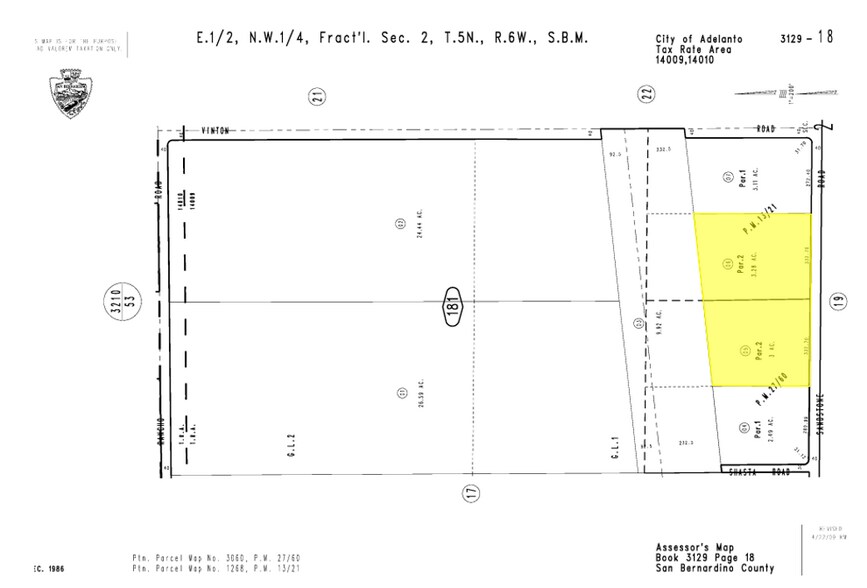 1 Cassia Rd, Adelanto, CA à vendre - Plan cadastral – Image 2 sur 2