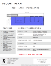 1201 Lake Woodlands Dr, The Woodlands, TX à louer Plan d’étage– Image 1 sur 1